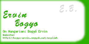 ervin bogyo business card